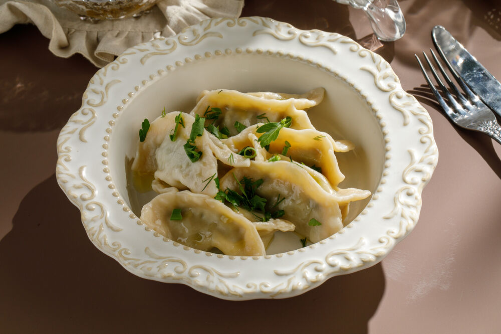 Вареники с рыжиками и картофелем