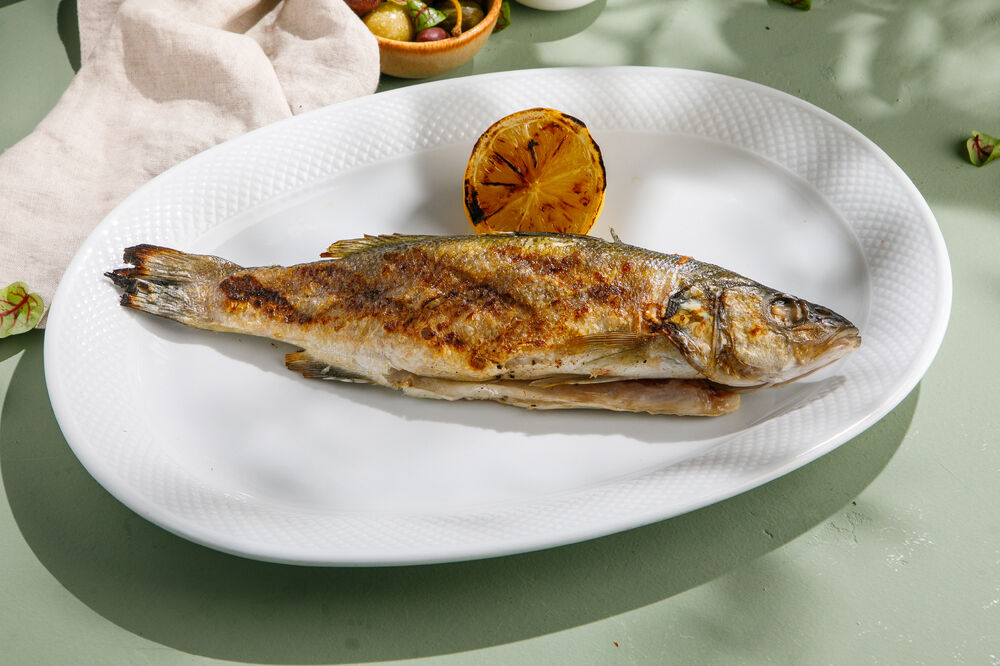 Grilled sea bass