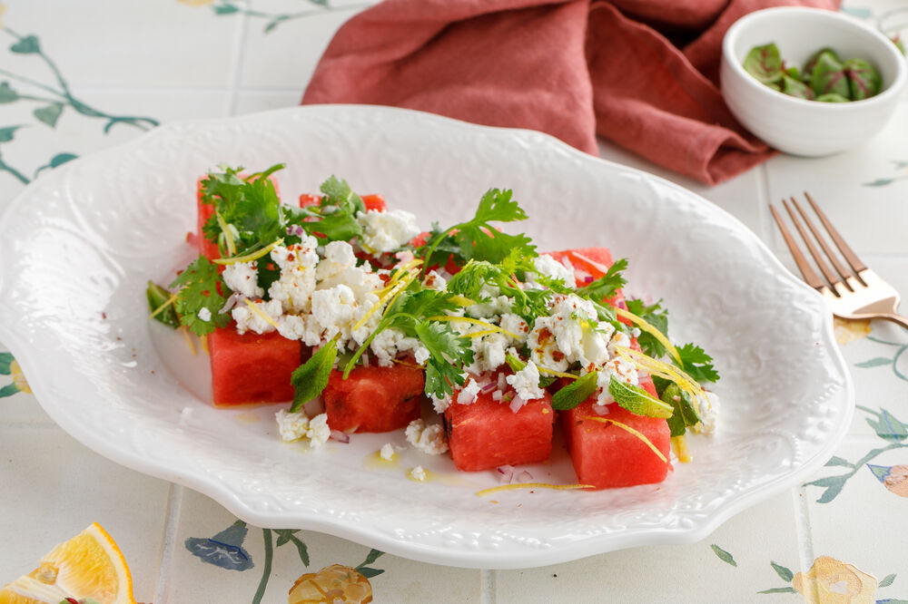 Salad with watermelon