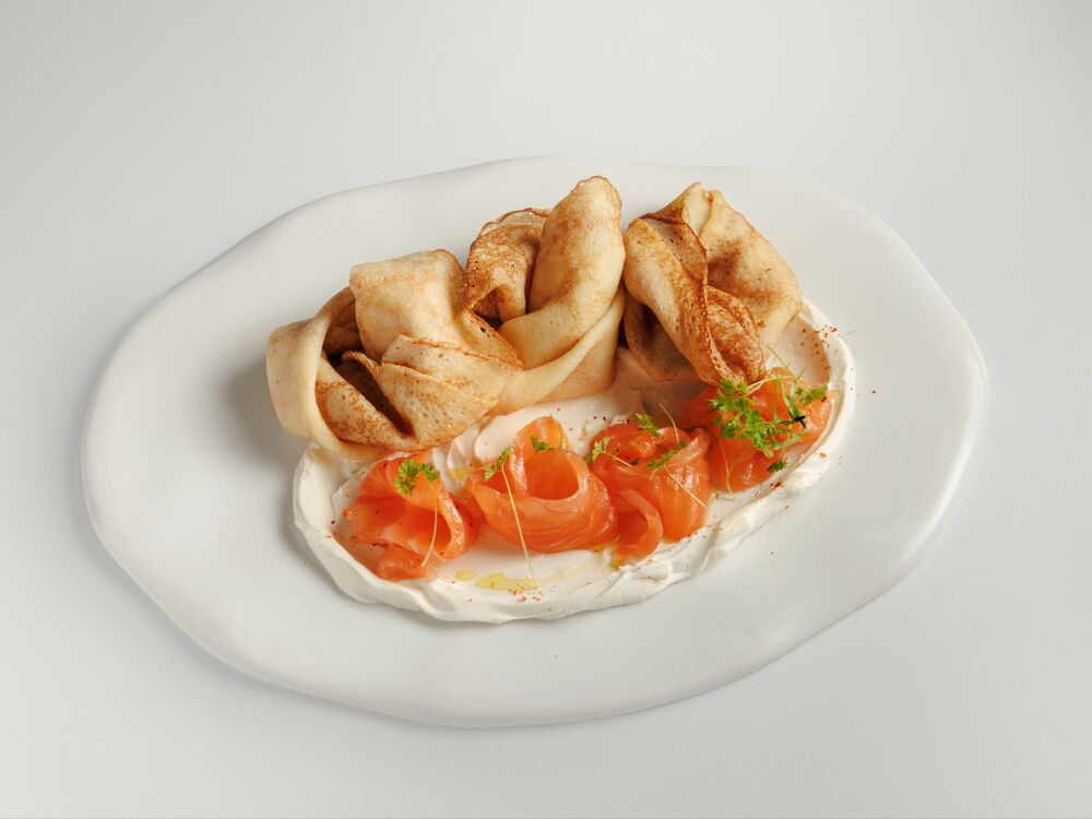 Блины с форелью