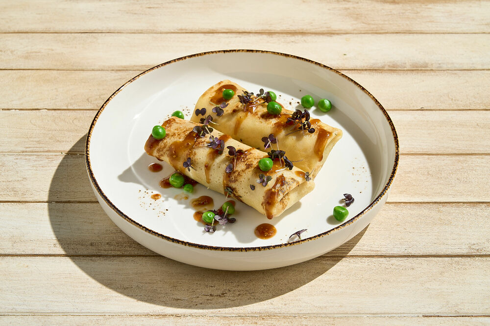 Блины с томлеными щечками
