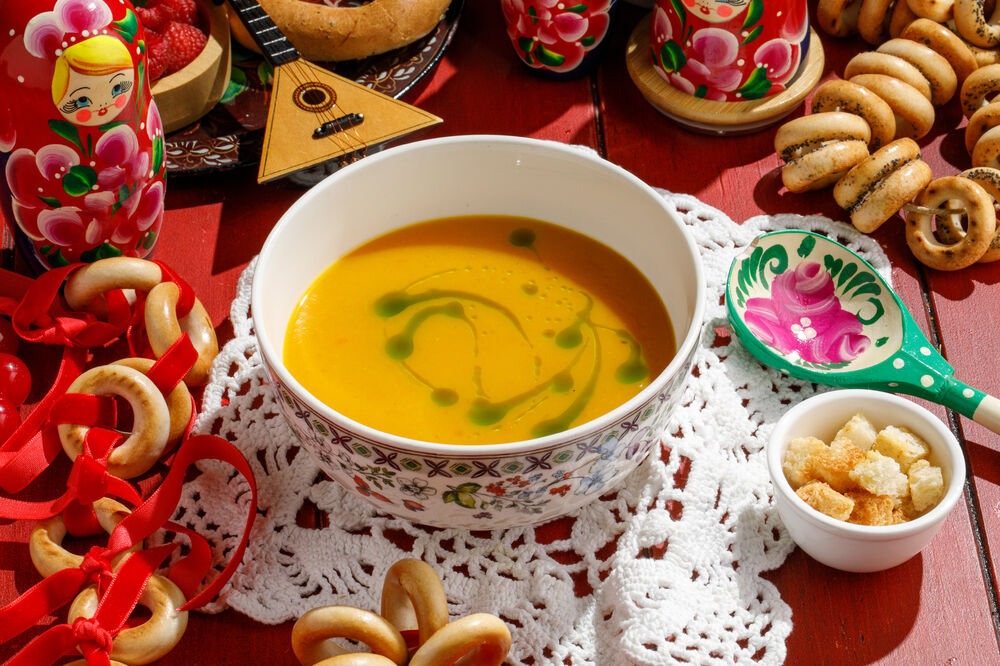  Pumpkin soup with croutons