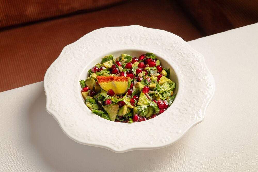 Salad with avocado and pomegranate