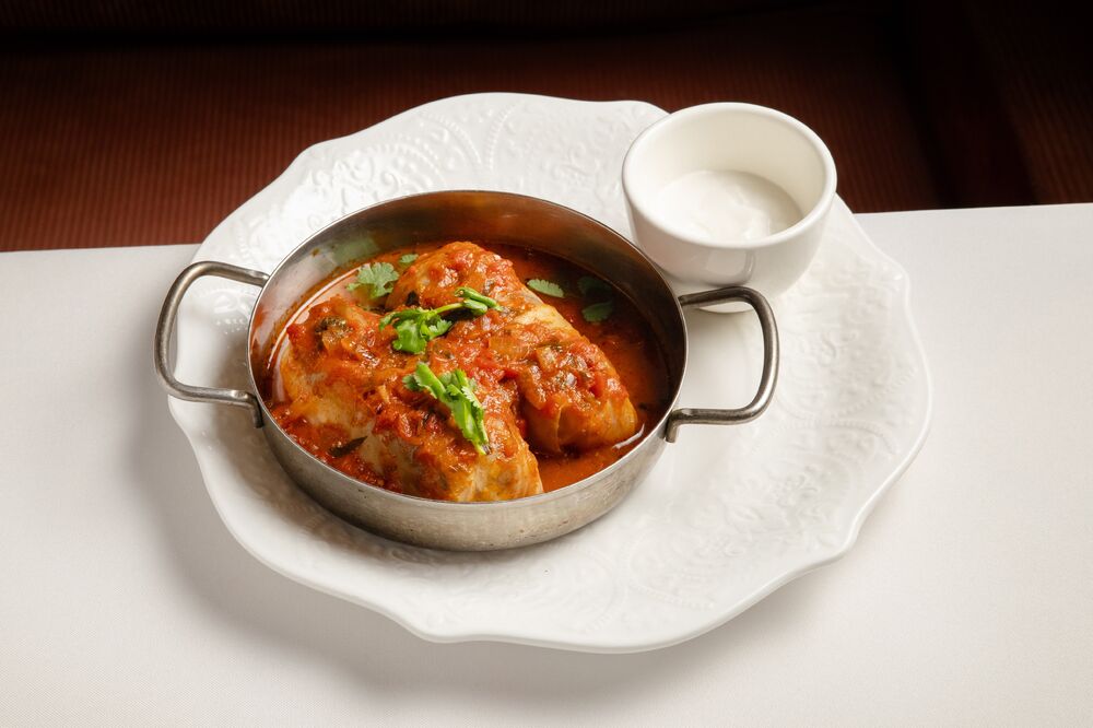 Cabbage rolls with beans and vegetables