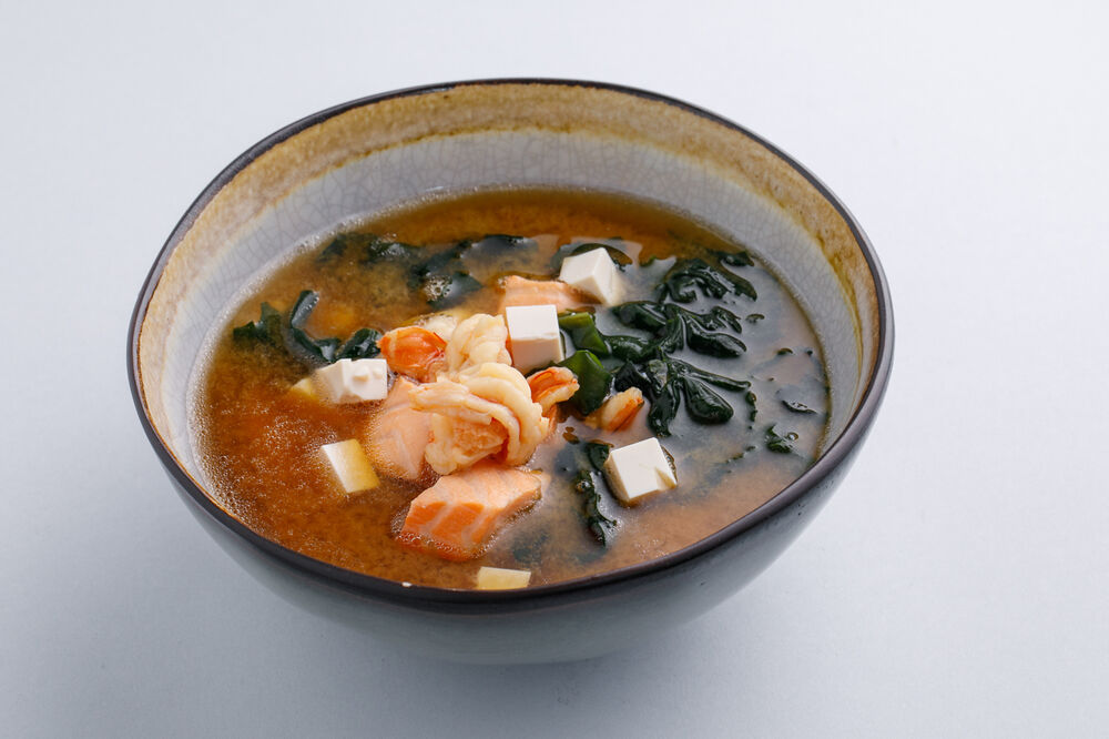 Miso soup with seafood