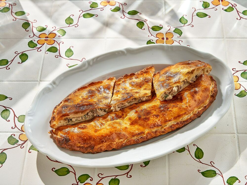 Khachapuri with salmon