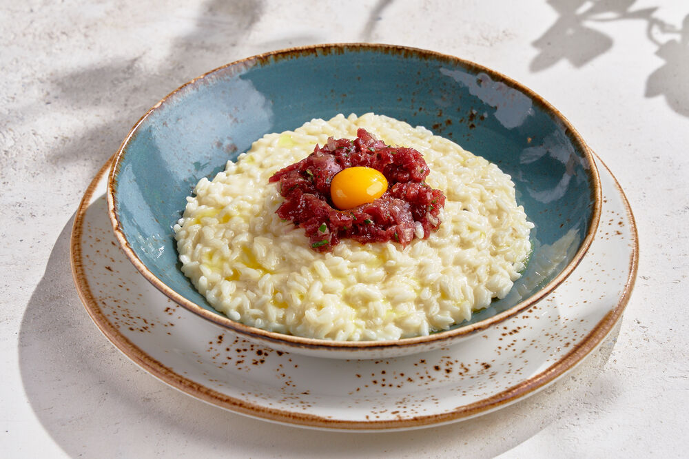  Risotto with beef tartare