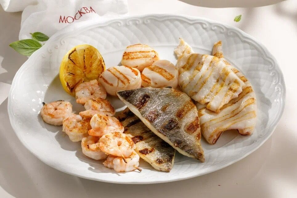 Морепродукты на гриле