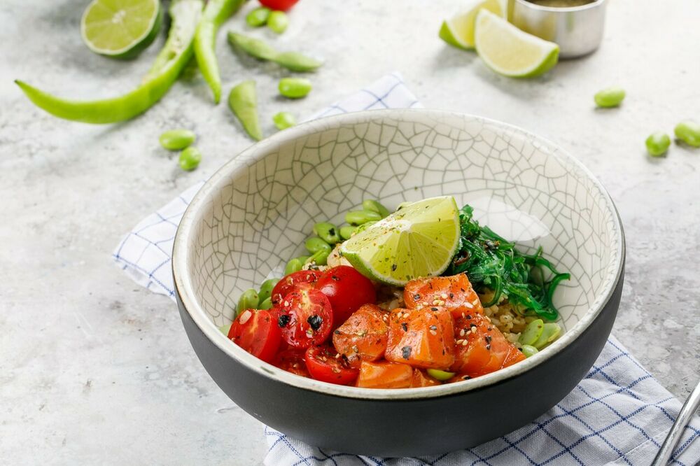 Poke with salmon