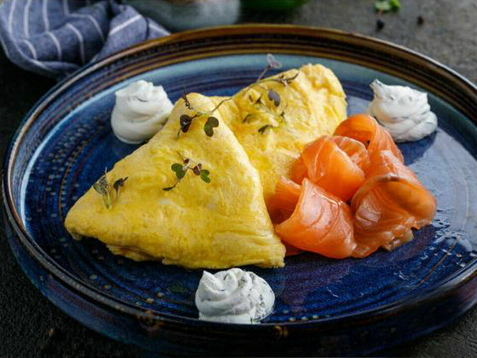 Omelette with salmon