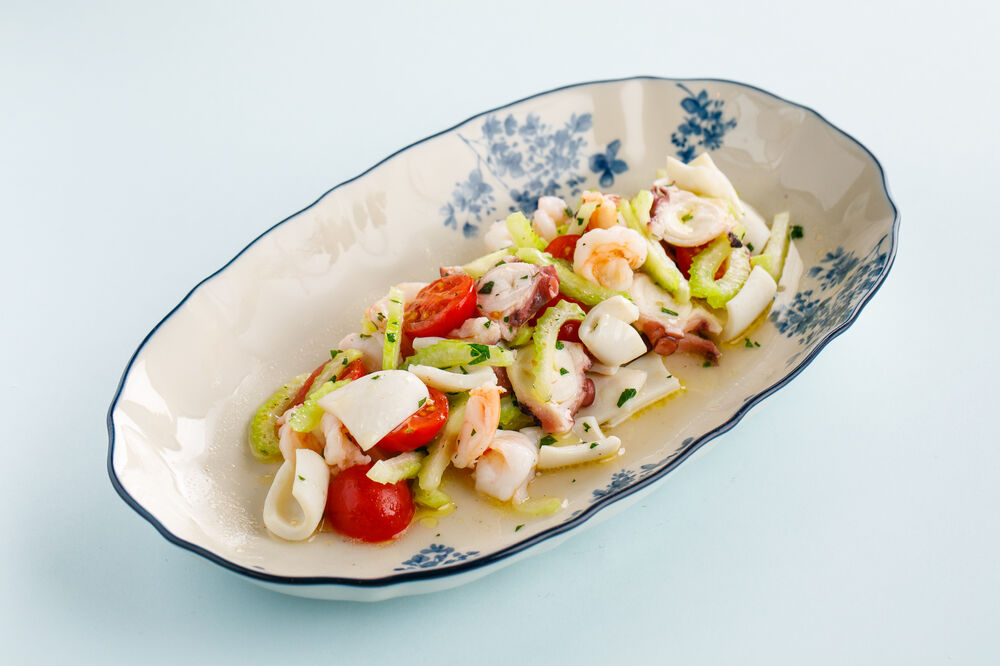 Warm seafood salad