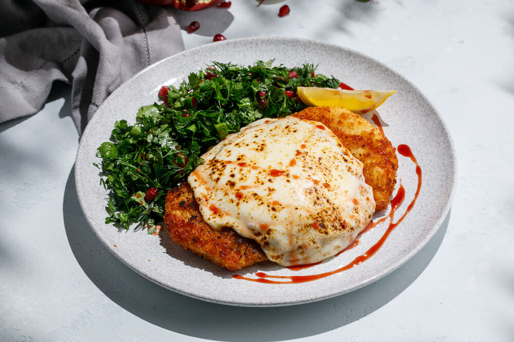 Turkey schnitzel with mozzarella