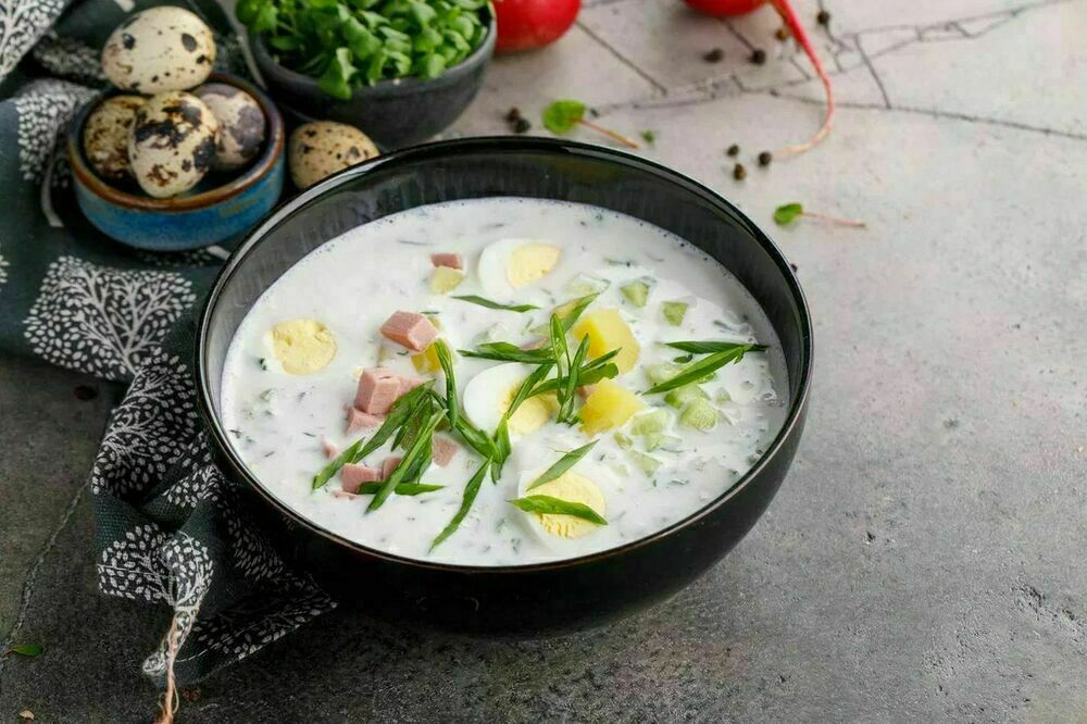 Okroshka on ayran with sausage 1+1