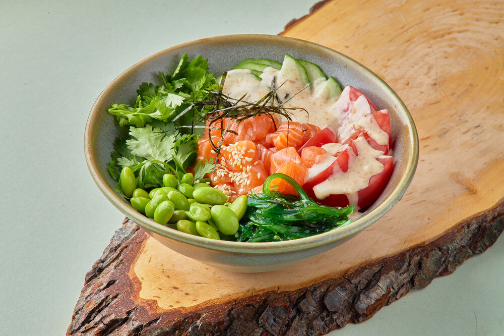 Poke with salmon