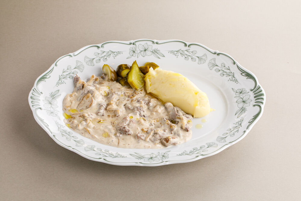 Beef Stroganoff with porcini mushrooms