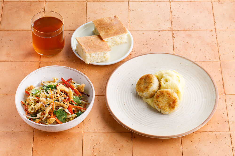 Fish cakes + Asian salad