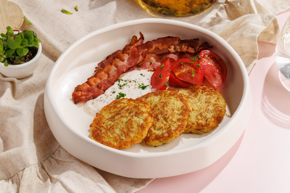 Draniki with bacon
