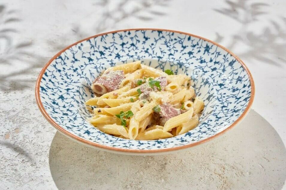 Penne with veal cheeks