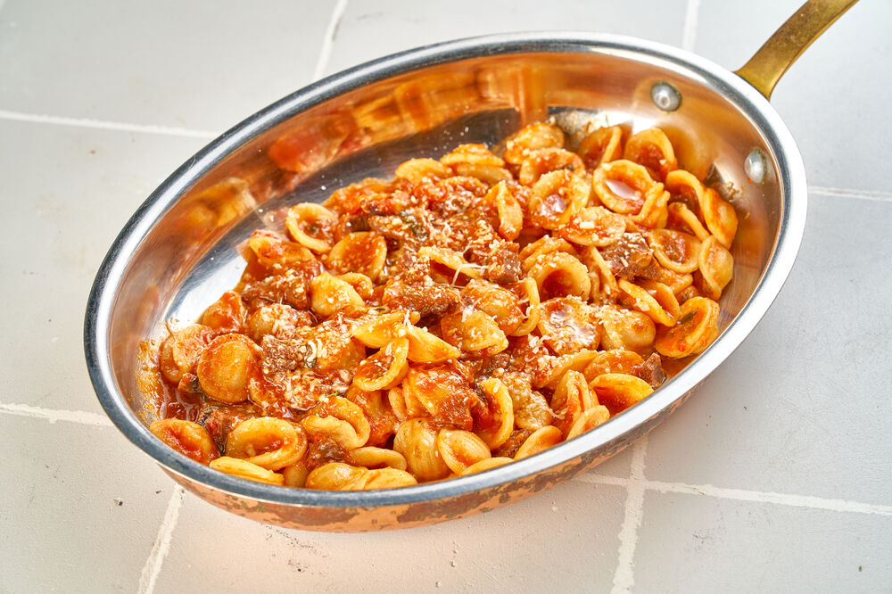 Orequiette pasta with beef