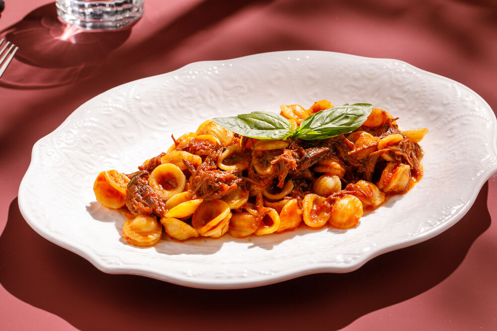 Orequiette pasta with beef