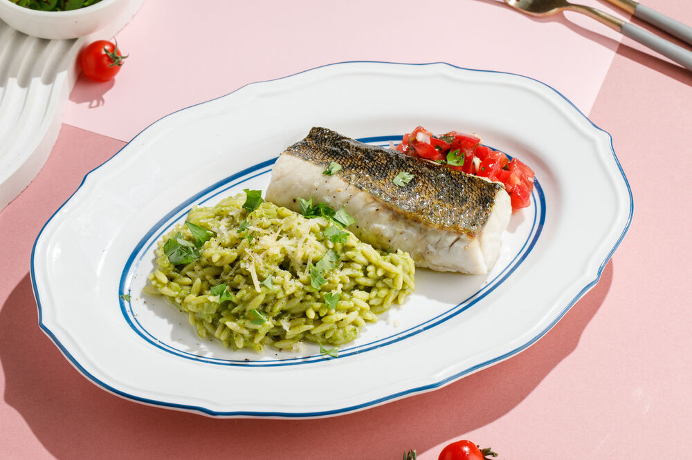 Walleye orzo