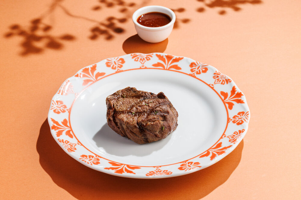 Filet mignon steak with New York sauce