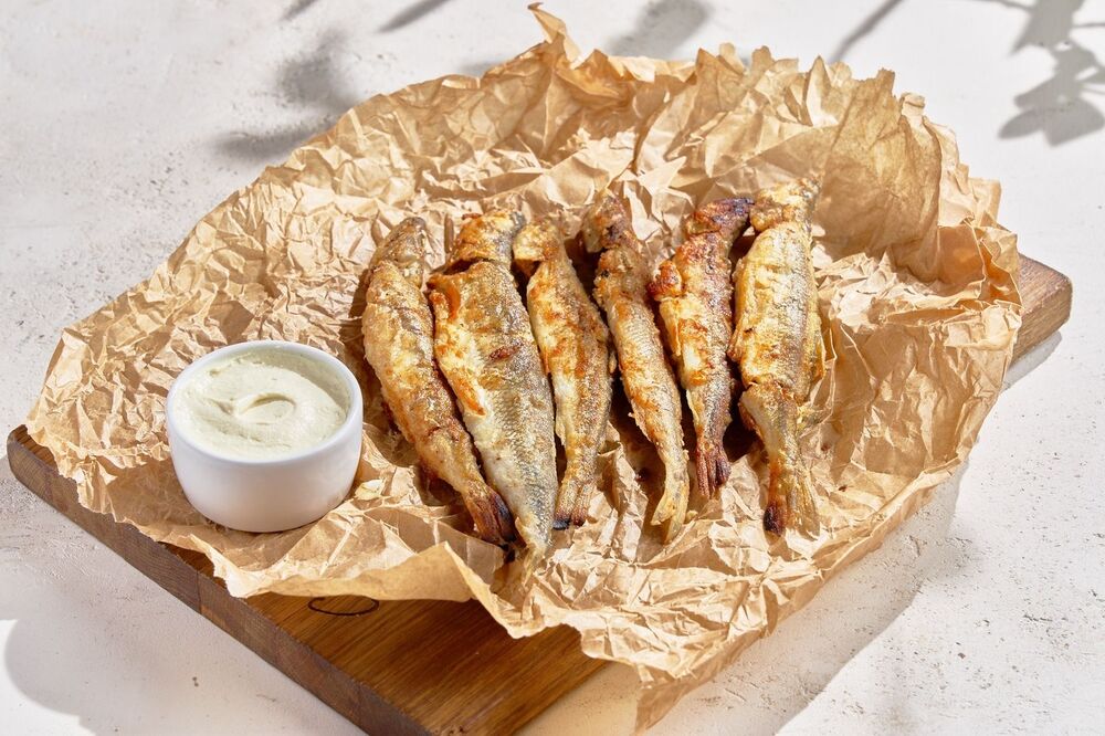 Fried smelt with gribiche sauce