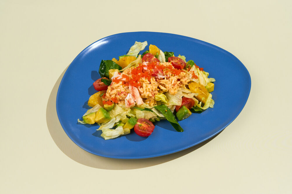 Salad with crab and orange