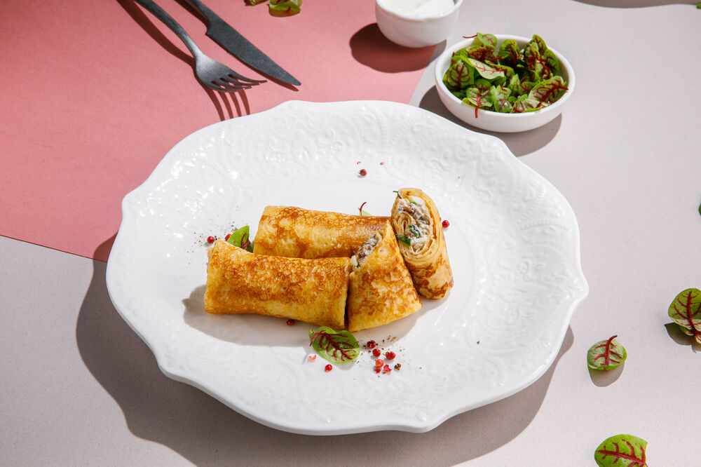 Блины по-домашнему с говядиной