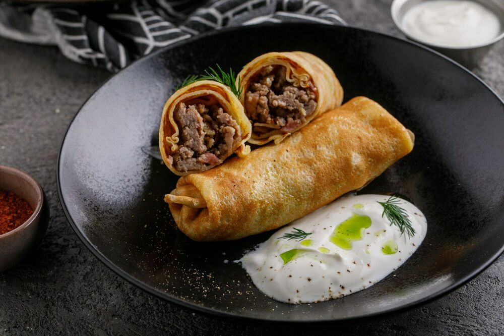 Pancakes with meat