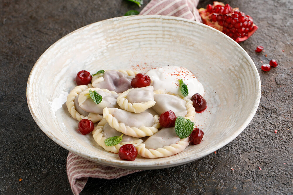 Dumplings with cherries