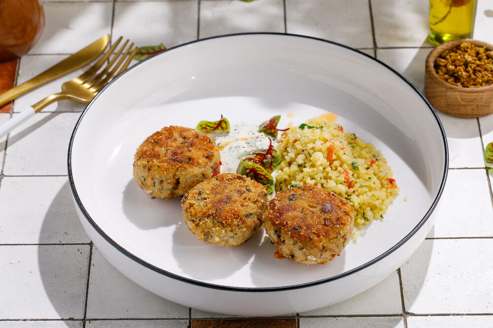 Cabbage cutlets with couscous
