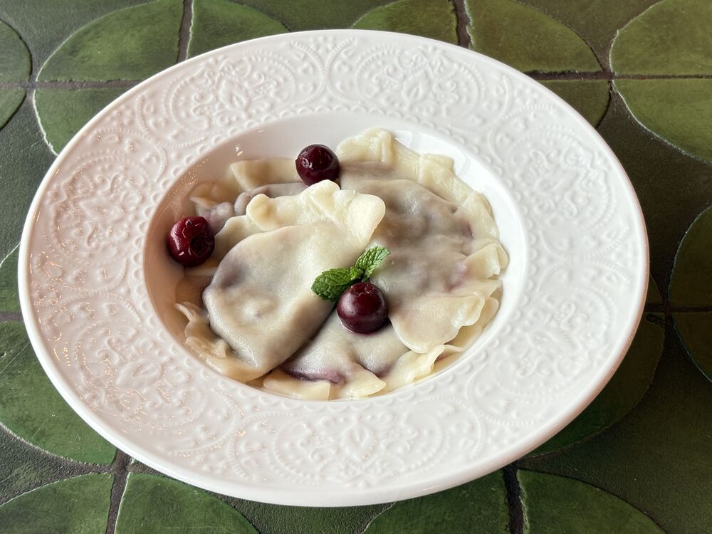Dumplings with cherries