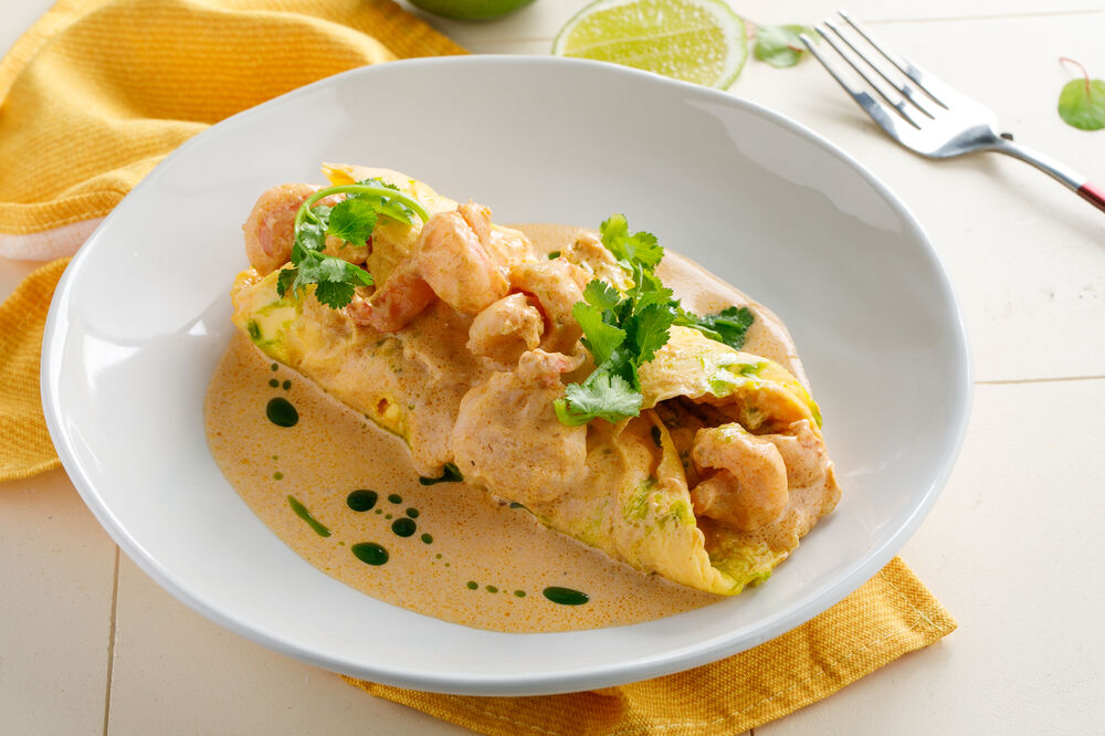 Omelet with shrimp
