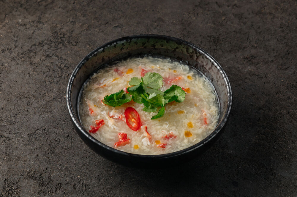 Crab soup with truffle on promotion