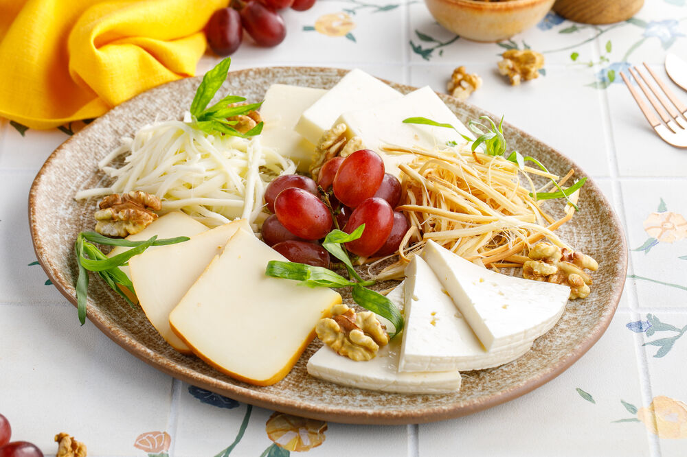 Assorted Georgian cheeses