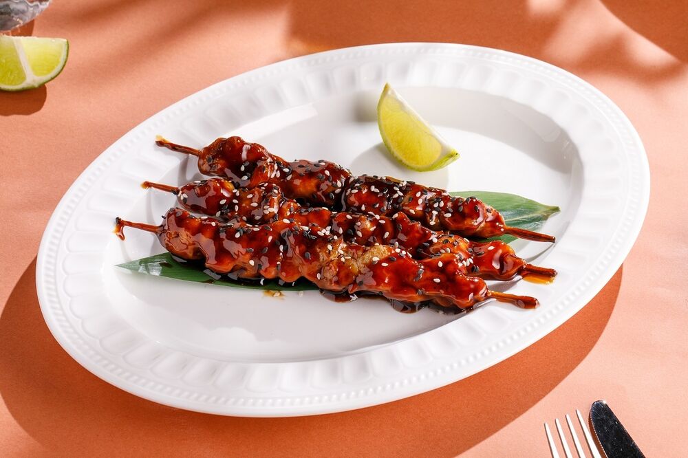 Куриные шашлычки в соусе унаги-терияки