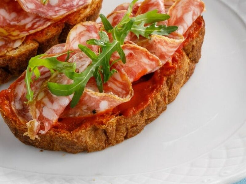 Bruschetta with salami