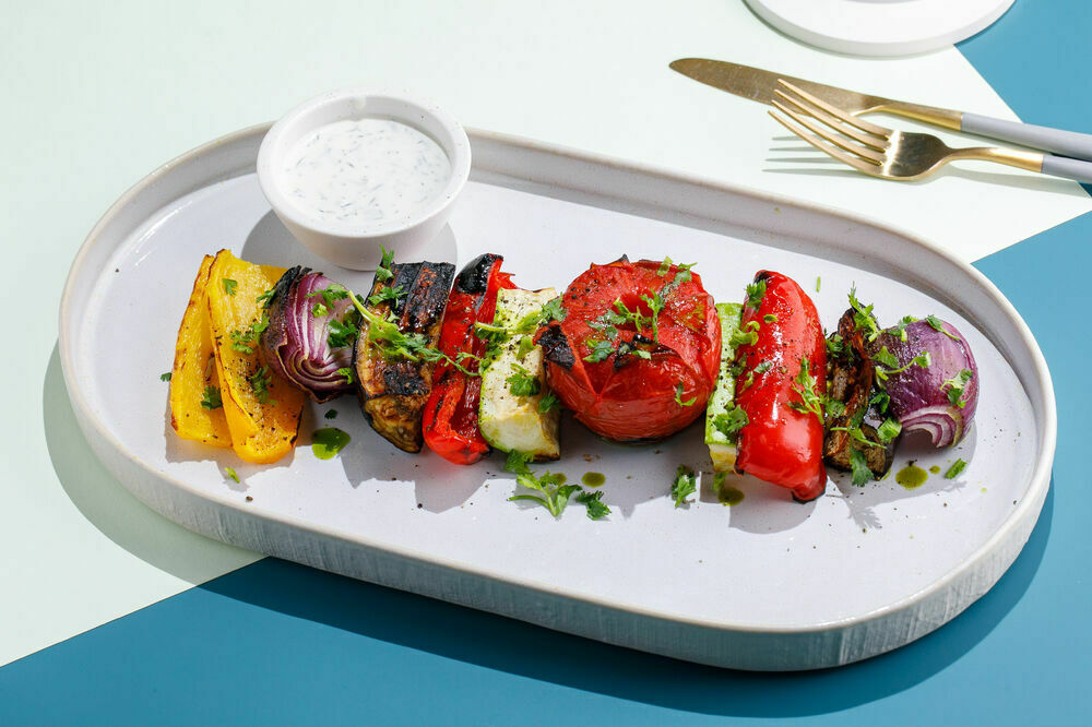 Grilled vegetable kebab