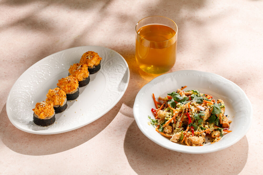 Lunch hot dish and salad of choice