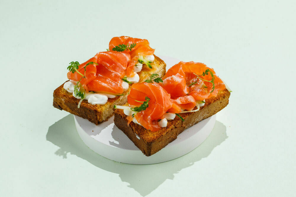 Brioche with salmon