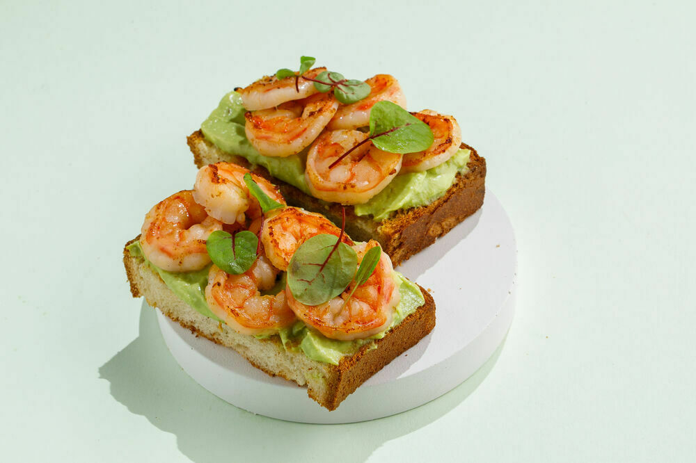 Brioche with shrimp