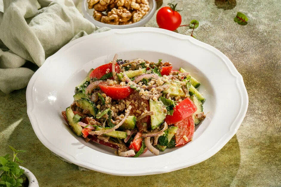 Georgian style salad with nuts