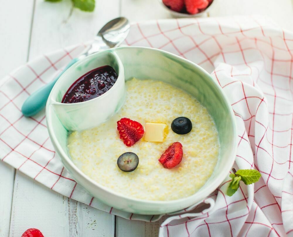 Millet porridge on the water