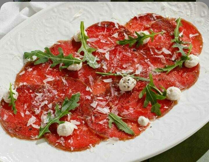  Beef carpaccio with truffle sauce