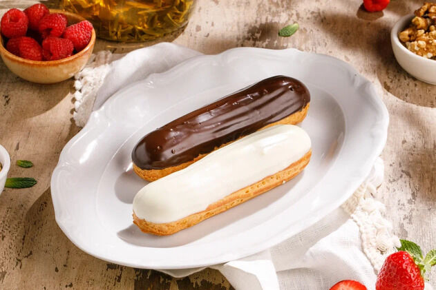 Eclair with white cream