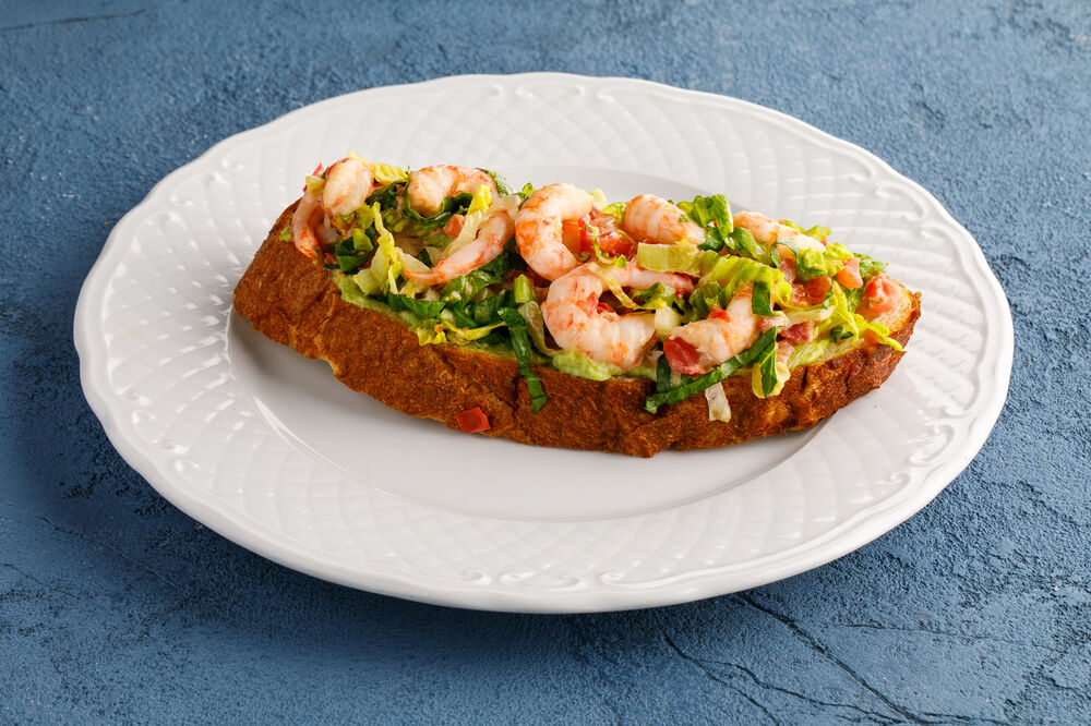 Bruschetta with Magadan shrimp