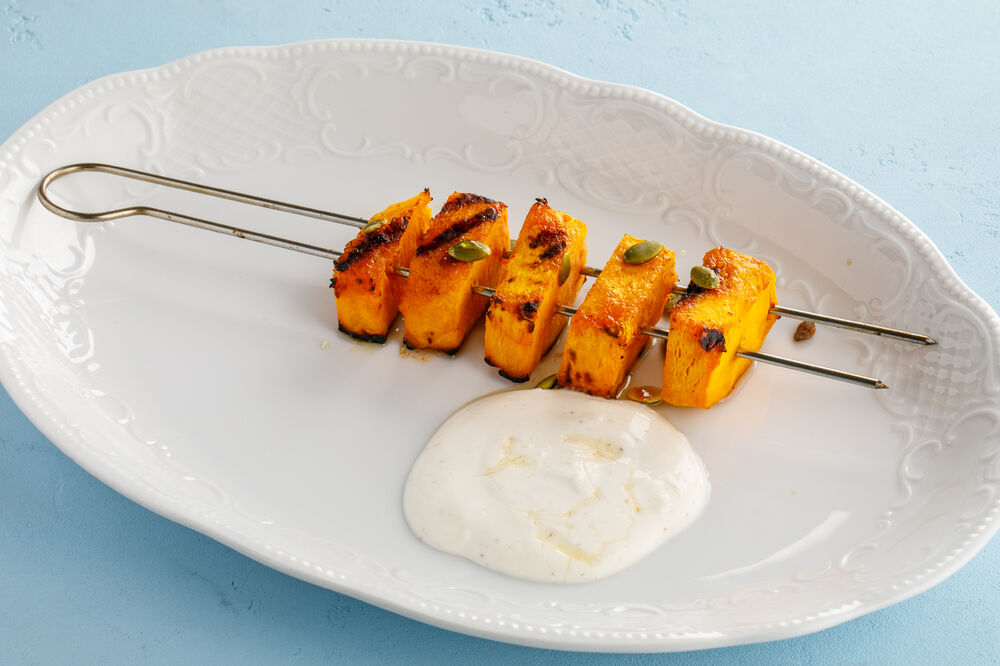 Pumpkin shish kebab