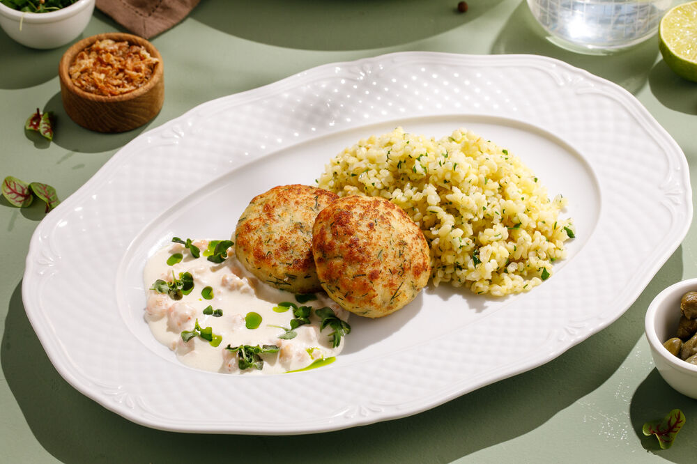  Cod cutlets with bulgur