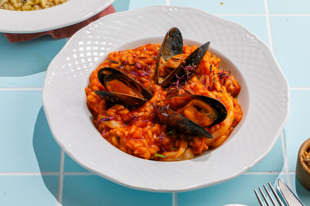 Risotto with seafood